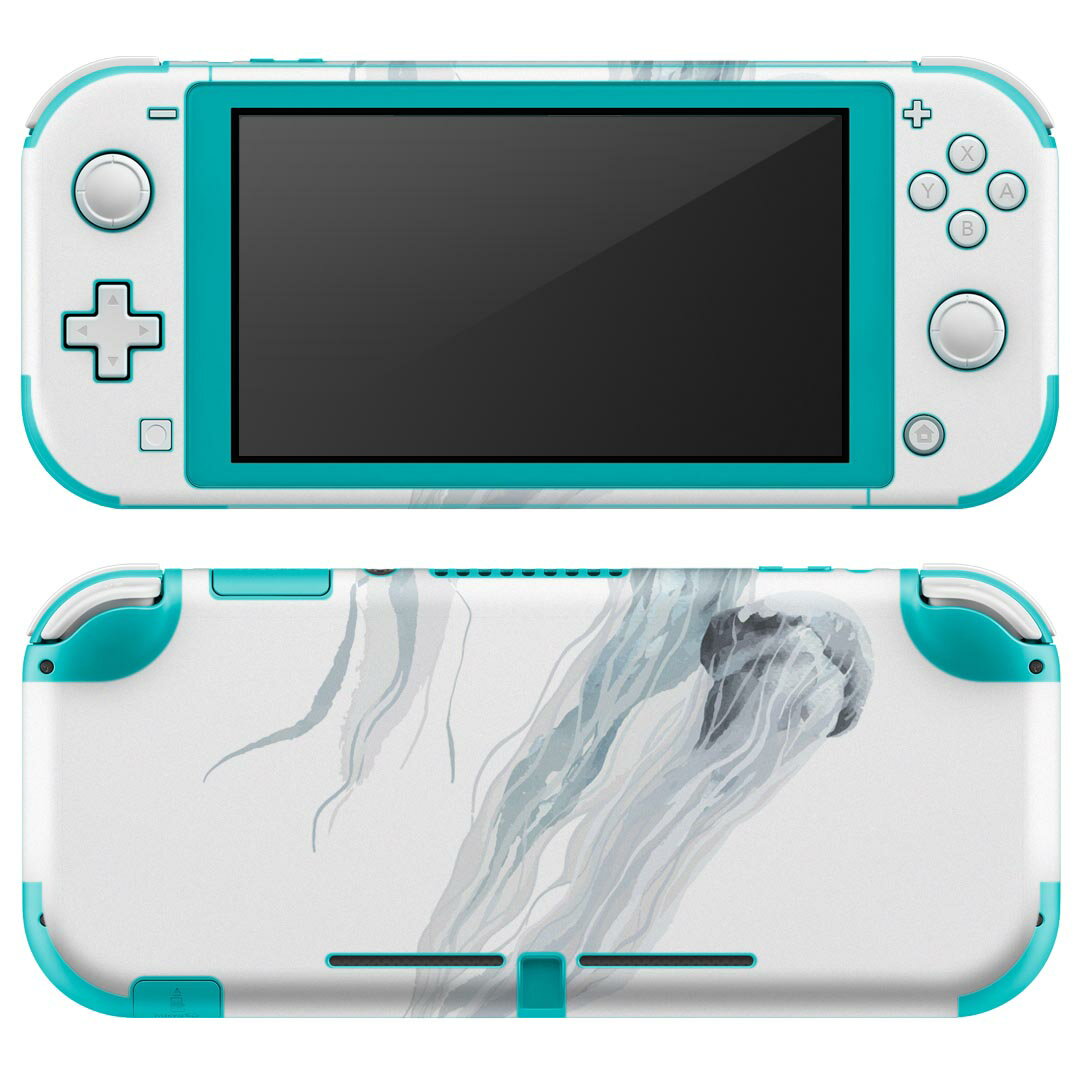igsticker Nintendo Switch Lite 専用 デザインスキンシール 全面 ニンテンドー スイッチ ライト 専用 ゲーム機 カバー アクセサリー フィルム ステッカー エアフリー 019738 デザイン 海の生物 クラゲ jellyfish