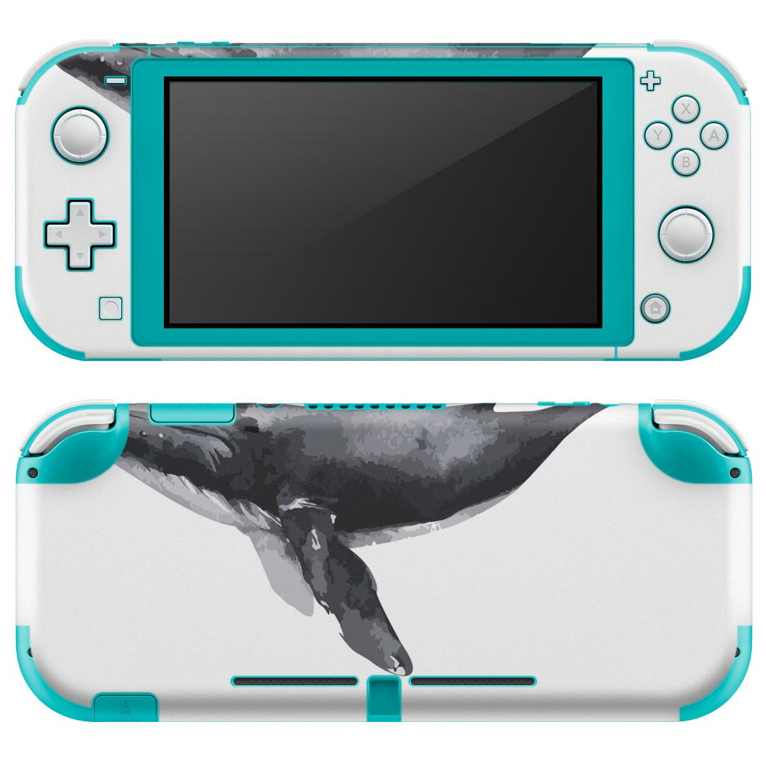 igsticker Nintendo Switch Lite 専用 デザインスキンシール 全面 ニンテンドー スイッチ ライト 専用 ゲーム機 カバー アクセサリー フィルム ステッカー エアフリー 019740 デザイン 海の生物 ザトウクジラ Humpback whale