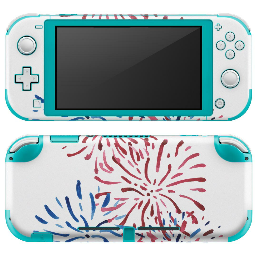 igsticker Nintendo Switch Lite 専用 デザインスキンシール 全面 ニンテンドー スイッチ ライト 専用 ゲーム機 カバー アクセサリー フィルム ステッカー エアフリー 019749 デザイン 夏 打ち上げ花火 firework