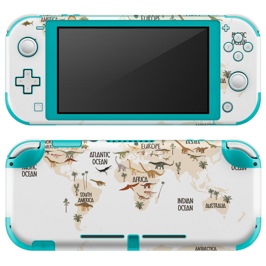 igsticker Nintendo Switch Lite 専用 デザインスキンシール 全面 ニンテンドー スイッチ ライト 専用 ゲーム機 カバー アクセサリー フィルム ステッカー エアフリー 019763 恐竜 恐竜 地図 mapdinosaur