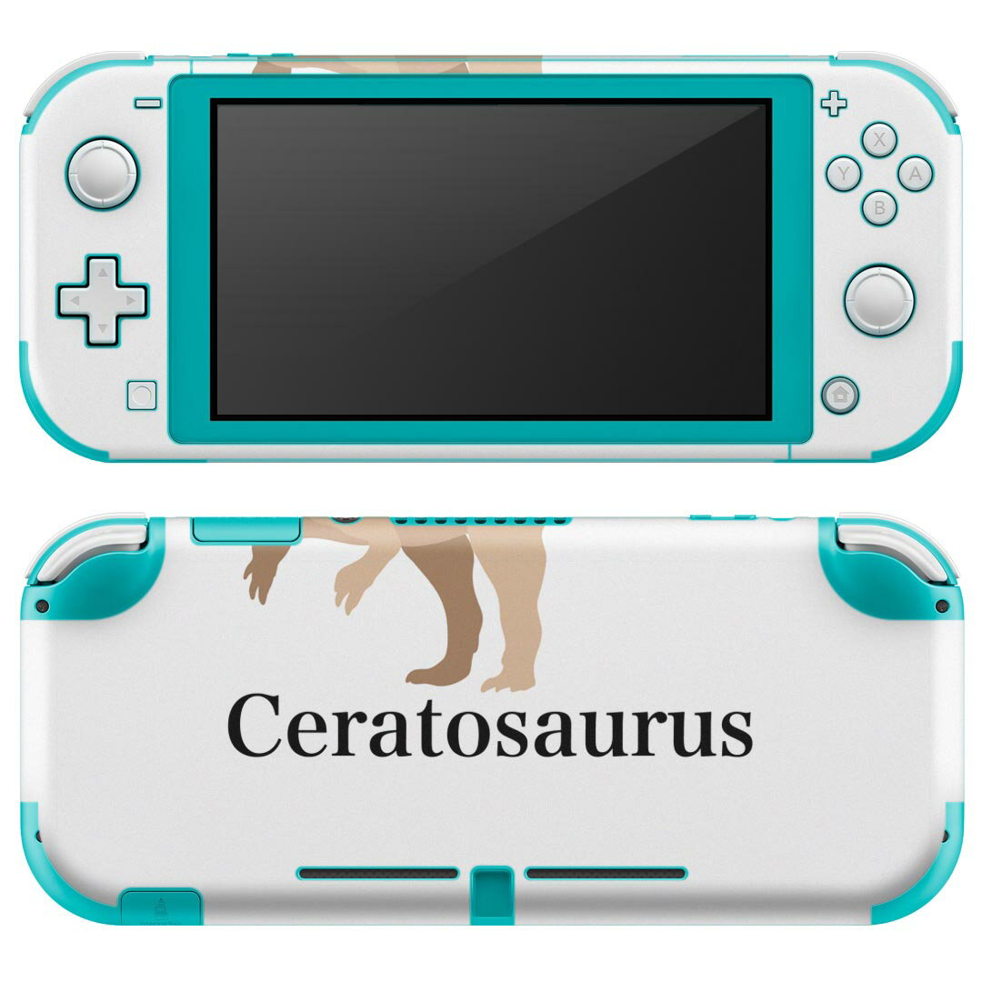 igsticker Nintendo Switch Lite 専用 デザインスキンシール 全面 ニンテンドー スイッチ ライト 専用 ゲーム機 カバー アクセサリー フィルム ステッカー エアフリー 019773 恐竜 恐竜 Ceratosaurus ケラトサウルス