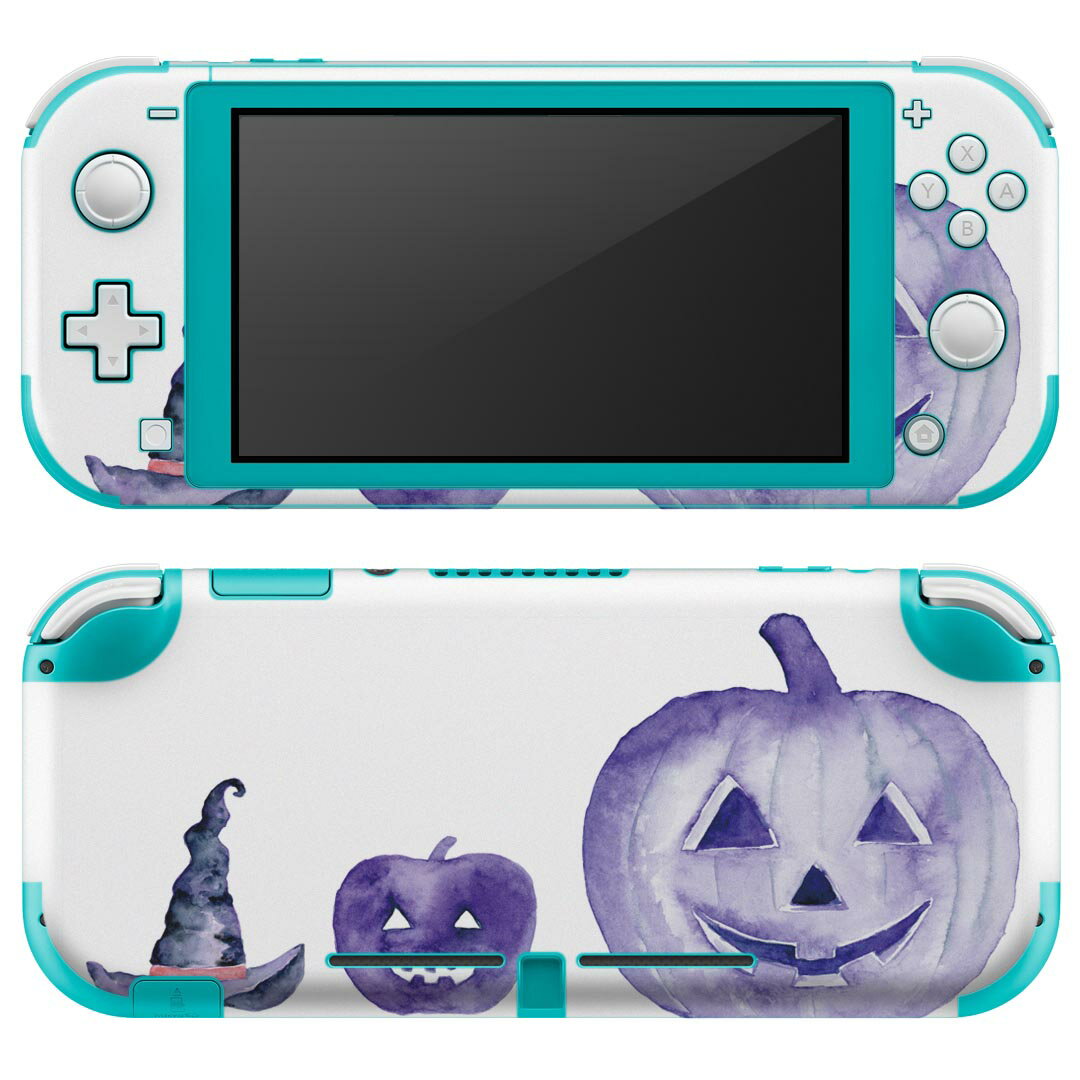 igsticker Nintendo Switch Lite 専用 デザインスキンシール 全面 ニンテンドー スイッチ ライト 専用 ゲーム機 カバー アクセサリー フィルム ステッカー エアフリー 019809 ハロウィン ハロウィン かぼちゃ 紫