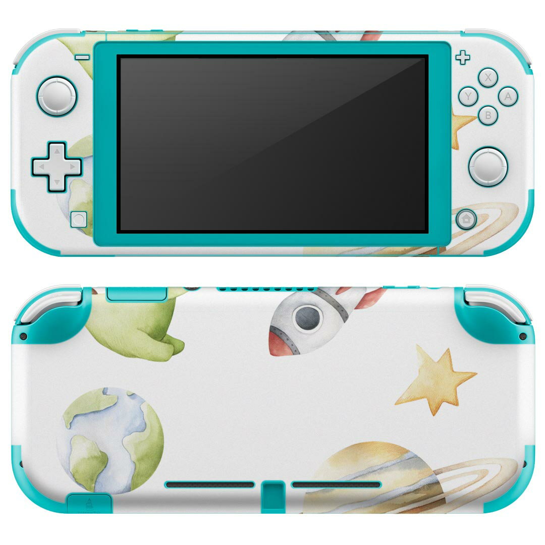 igsticker Nintendo Switch Lite 専用 デザインスキンシール 全面 ニンテンドー スイッチ ライト 専用 ゲーム機 カバー アクセサリー フィルム ステッカー エアフリー 019844 恐竜 宇宙 恐竜 dinosaur