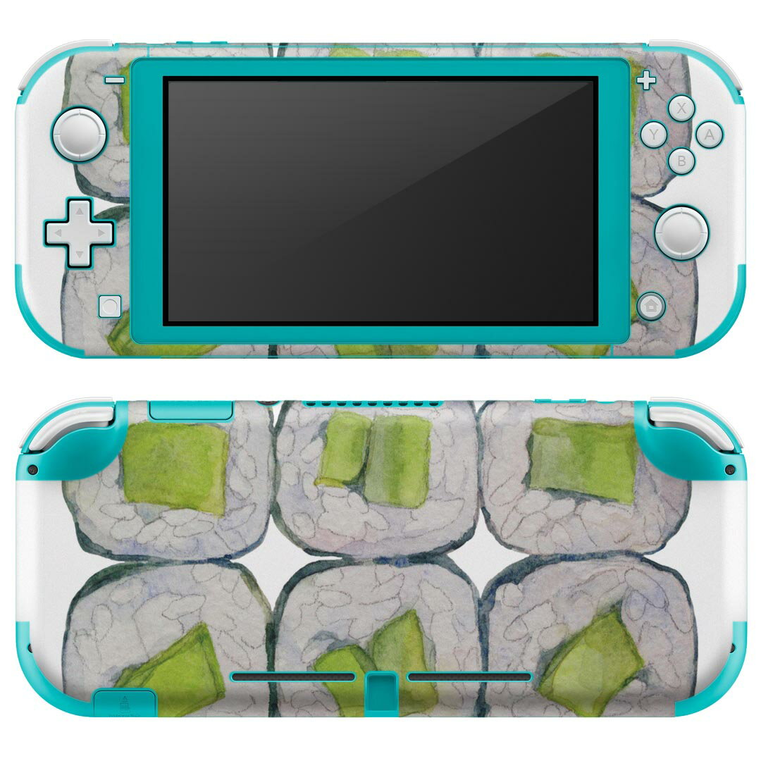 igsticker Nintendo Switch Lite 専用 デザインスキンシール 全面 ニンテンドー スイッチ ライト 専用 ゲーム機 カバー アクセサリー フィルム ステッカー エアフリー 019860 寿司 お寿司 Sushi ご飯
