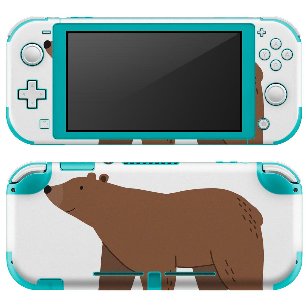 igsticker Nintendo Switch Lite 専用 デザインスキンシール 全面 ニンテンドー スイッチ ライト 専用 ゲーム機 カバー アクセサリー フィルム ステッカー エアフリー 019933 動物 アルファベット B bear くま