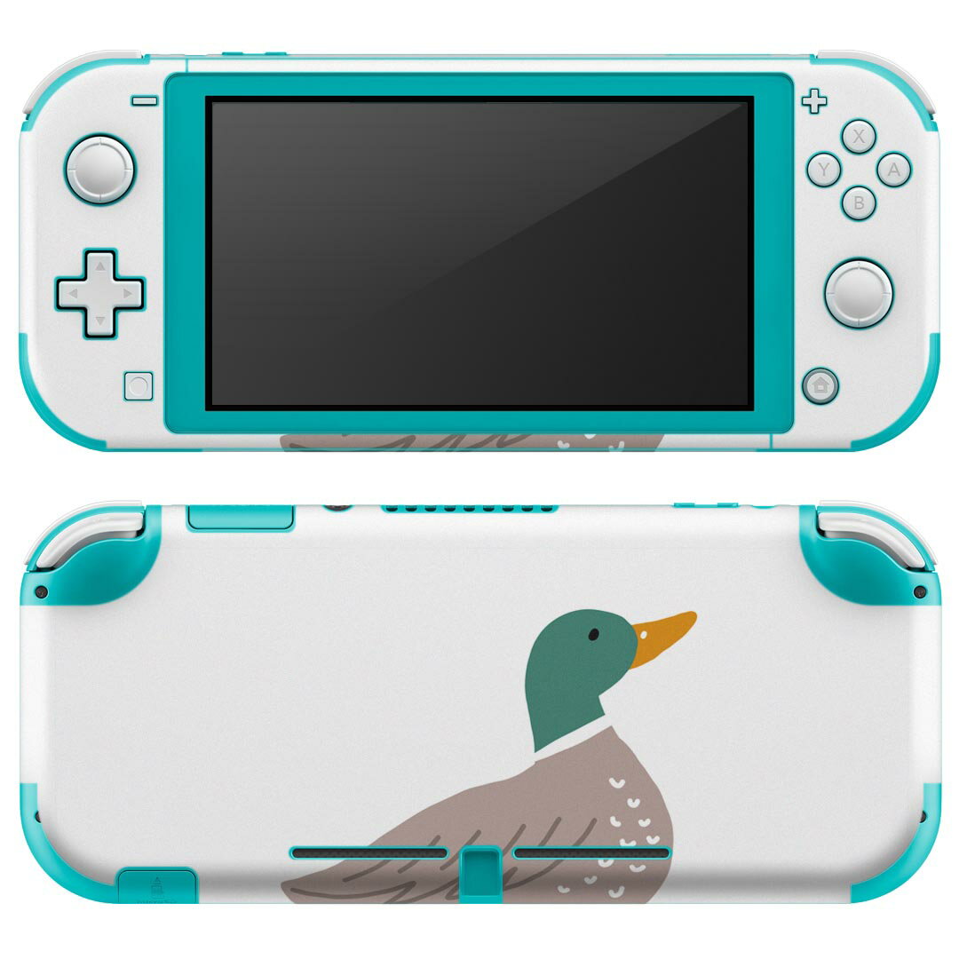 igsticker Nintendo Switch Lite 専用 デザインスキンシール 全面 ニンテンドー スイッチ ライト 専用 ゲーム機 カバー アクセサリー フィルム ステッカー エアフリー 019935 動物 アルファベット D duck アヒル