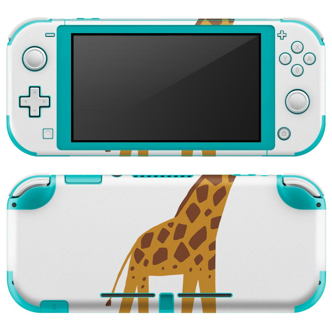igsticker Nintendo Switch Lite 専用 デザインスキンシール 全面 ニンテンドー スイッチ ライト 専用 ゲーム機 カバー アクセサリー フィルム ステッカー エアフリー 019938 動物 アルファベット G giraffa きりん