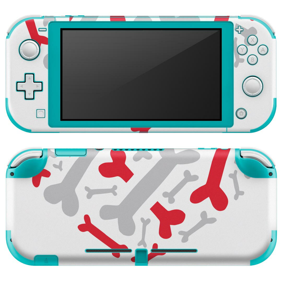 igsticker Nintendo Switch Lite 専用 デザインスキンシール 全面 ニンテンドー スイッチ ライト 専用 ゲーム機 カバー アクセサリー フィルム ステッカー エアフリー 019939 デザイン 骨 デザイン ハート