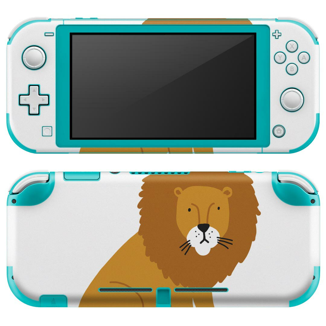 igsticker Nintendo Switch Lite 専用 デザインスキンシール 全面 ニンテンドー スイッチ ライト 専用 ゲーム機 カバー アクセサリー フィルム ステッカー エアフリー 019944 動物 アルファベット L lion ライオン
