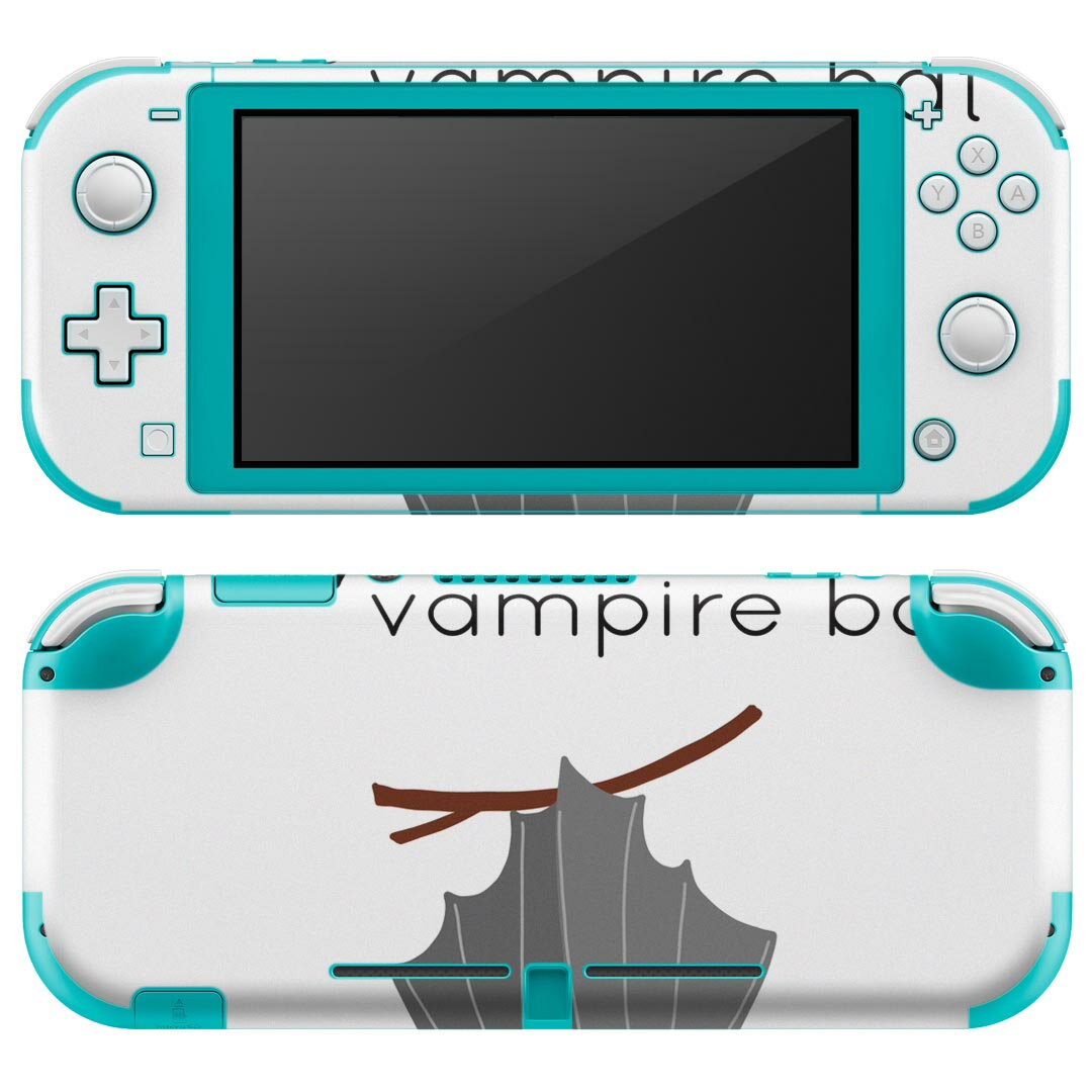 igsticker Nintendo Switch Lite 専用 デザインスキンシール 全面 ニンテンドー スイッチ ライト 専用 ゲーム機 カバー アクセサリー フィルム ステッカー エアフリー 019955 動物 アルファベット V vampire bat