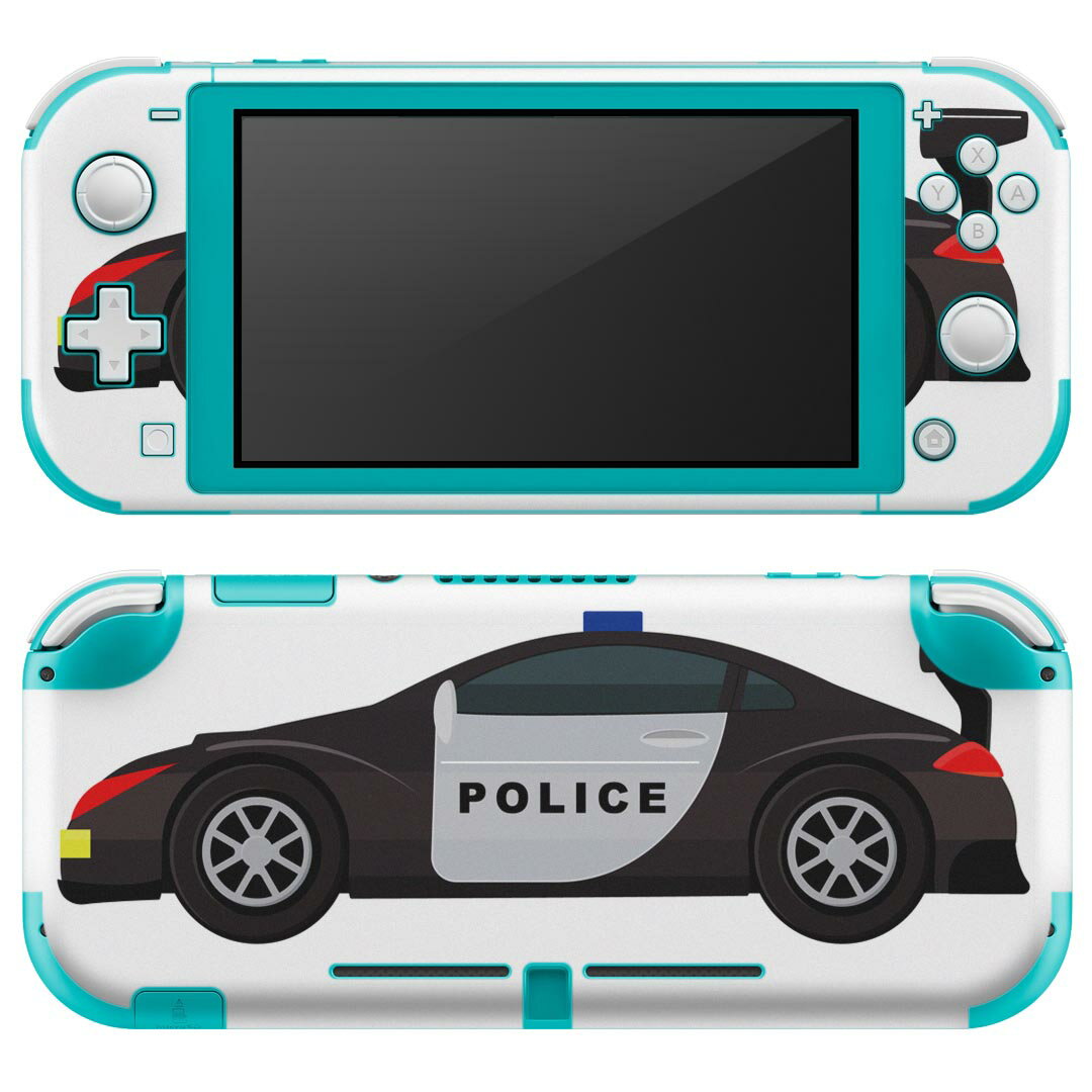 igsticker Nintendo Switch Lite 専用 デザインスキンシール 全面 ニンテンドー スイッチ ライト 専用 ゲーム機 カバー アクセサリー フィルム ステッカー エアフリー 019975 乗り物 アメリカ パトカー