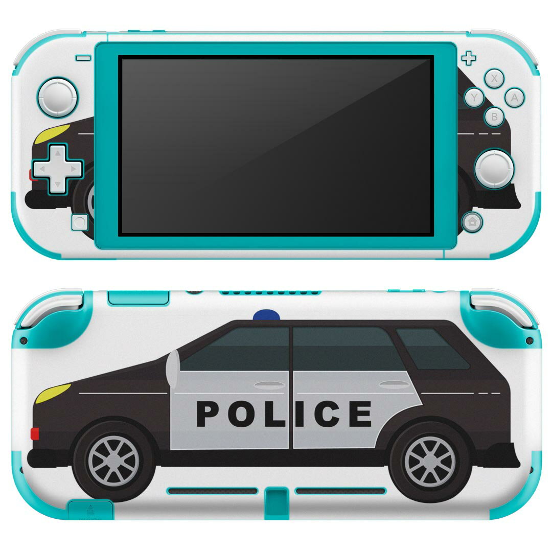 igsticker Nintendo Switch Lite 専用 デザインスキンシール 全面 ニンテンドー スイッチ ライト 専用 ゲーム機 カバー アクセサリー フィルム ステッカー エアフリー 019982 乗り物 アメリカ パトカー