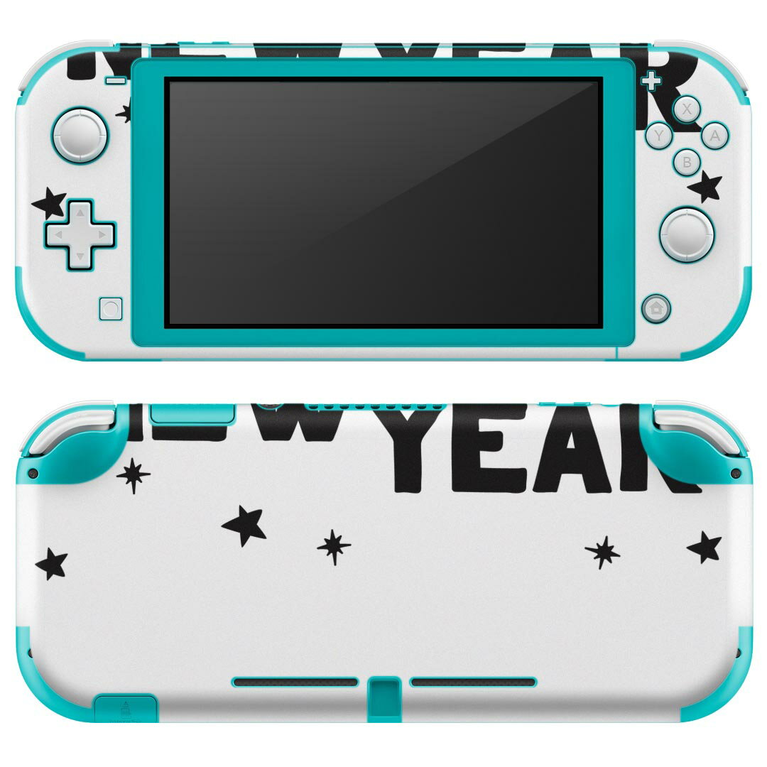 igsticker Nintendo Switch Lite 専用 デザインスキンシール 全面 ニンテンドー スイッチ ライト 専用 ゲーム機 カバー アクセサリー フィルム ステッカー エアフリー 019990 お正月 文字 happy new year