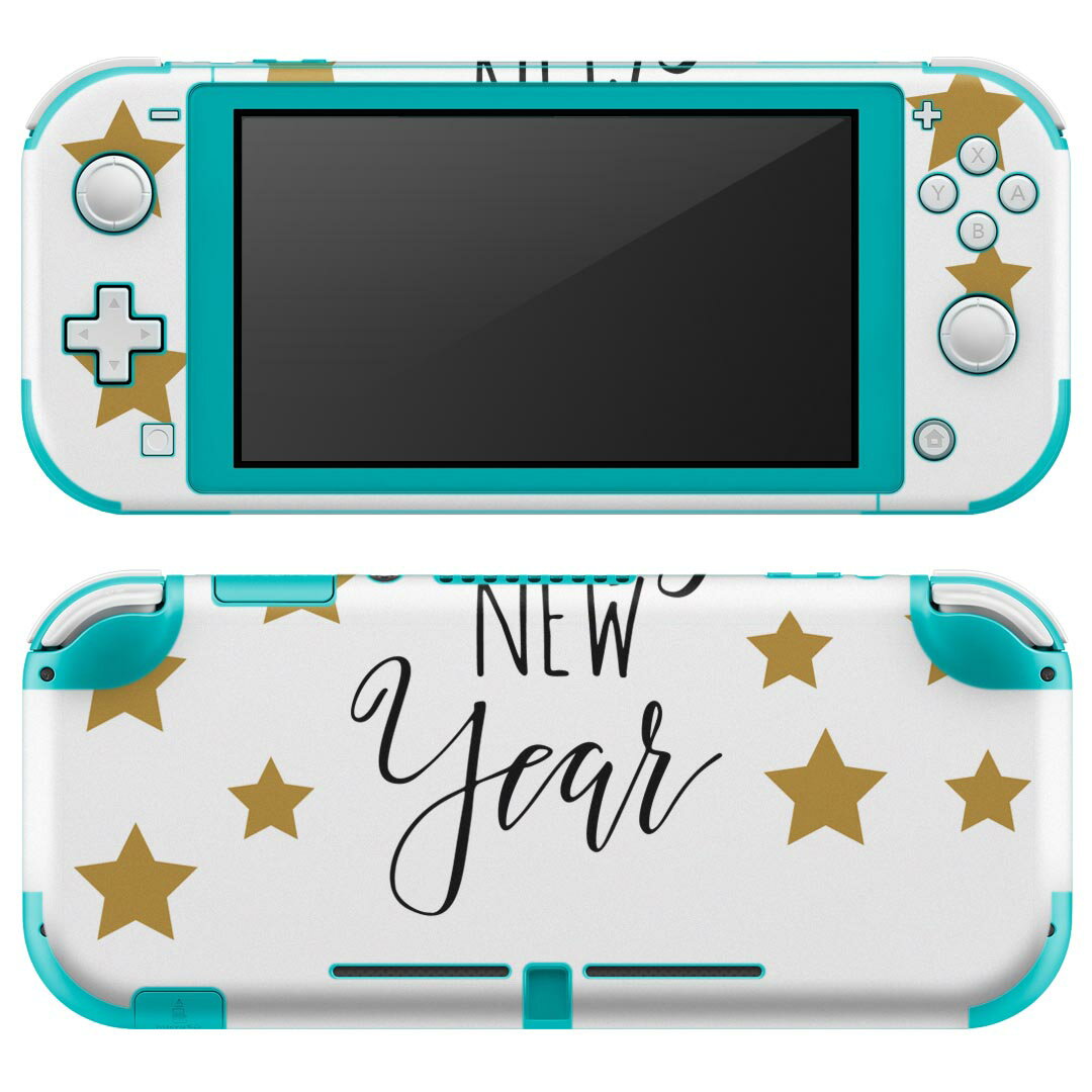 igsticker Nintendo Switch Lite 専用 デザインスキンシール 全面 ニンテンドー スイッチ ライト 専用 ゲーム機 カバー アクセサリー フィルム ステッカー エアフリー 019995 お正月 happy new year 星