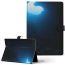 LAVIE Tab T10d 用 タブレット ケース docomo ドコモ Lサイズ 手帳型 タブレットケース カバー レザー フリップ ダイアリー 二つ折り 革 000068 ハート 夜空 海(2)
