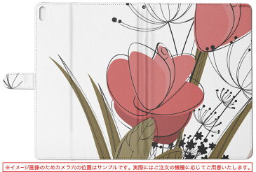LuvPad AD100 MouseComputer マウスコンピューター ラヴパッド luvpadad100 Lサイズ 手帳型 タブレットケース カバー レザー フリップ ダイアリー 二つ折り 革 フラワー 花 薔薇 001333