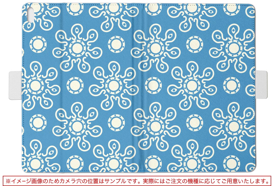 LuvPad WN101P WN101-P MouseComputer マウスコンピューター LuvPad ラヴパッド luvpadwn101p LLサイズ 手帳型 タブレットケース カバー レザー フリップ ダイアリー 二つ折り 革 チェック・ボーダー 花　フラワー　青 002408