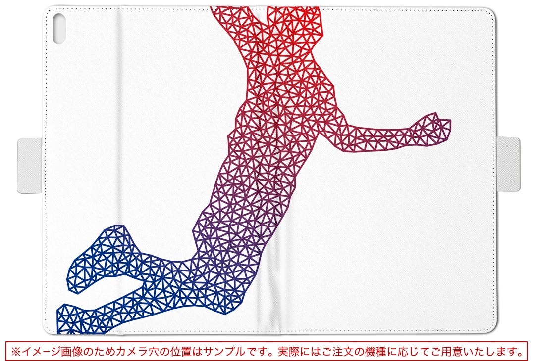 スマコレのXperia Tablet SO-05G 用 ケース SONY XperiaTablet エクスペリアタブレット so05g Lサイズ 手帳型 タブレットケース カバー レザー フリップ ダイアリー 二つ折り 革 020039 スポーツ バスケット｜アングル2