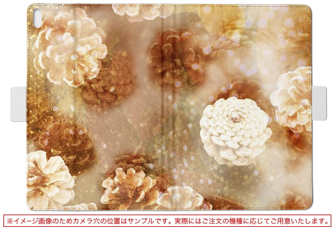 Fire HD 10 専用 タブレット ケース FireHD10 (第7世代・2017年リリース) Lサイズ 手帳型 タブレットケース カバー レザー フリップ ダイアリー 二つ折り 革 022962 花　キラキラ　模様