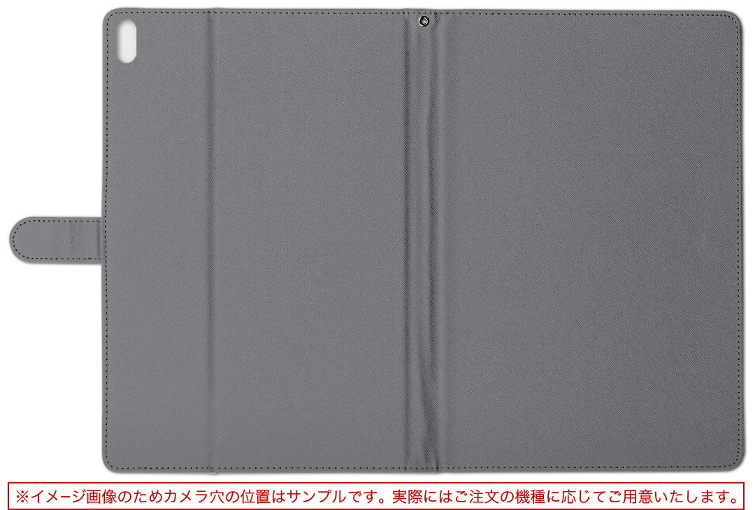 iPad 第6世代 用 タブレット ケース Apple アップル ipad6 Lサイズ 手帳型 タブレットケース カバー レザー フリップ ダイアリー 二つ折り 革 008986 シンプル　無地　グレー 2