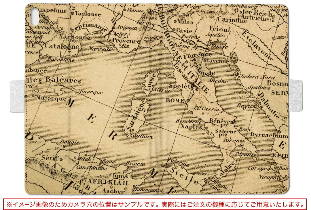 Fire HD 10 専用 タブレット ケース FireHD10 (第7世代・2017年リリース) Lサイズ 手帳型 タブレットケース カバー レザー フリップ ダイアリー 二つ折り 革 010250 地図　外国　国名 2