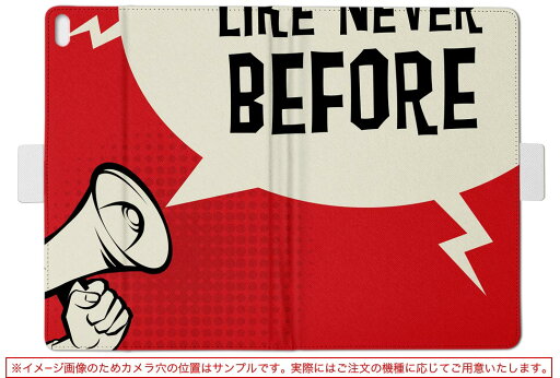 LAVIE Tab T10d 用 タブレット ケース docomo ドコモ Lサイズ 手帳型 タブレットケース カバー レザー フリップ ダイアリー 二つ折り 革 011201 英語 文字 赤