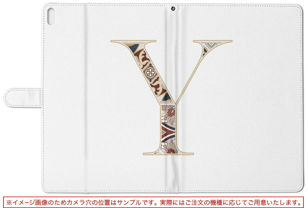 LAVIE Tab T10d 用 タブレット ケース docomo ドコモ Lサイズ 手帳型 タブレットケース カバー レザー フリップ ダイアリー 二つ折り 革 019268 文字 y アルファベット