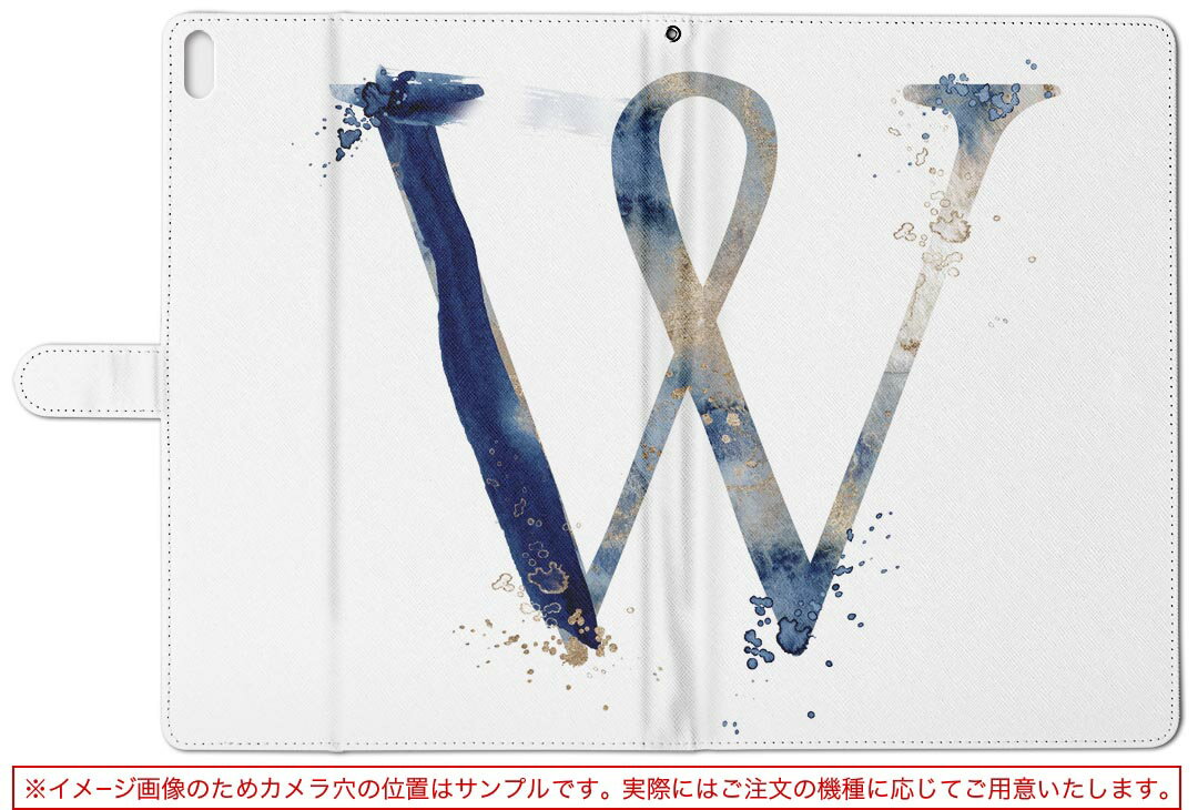 LAVIE Tab T10d 用 タブレット ケース docomo ドコモ Lサイズ 手帳型 タブレットケース カバー レザー フリップ ダイアリー 二つ折り 革 019638 文字 w アルファベット