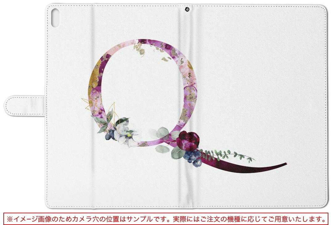 LAVIE Tab T10d 用 タブレット ケース docomo ドコモ Lサイズ 手帳型 タブレットケース カバー レザー フリップ ダイアリー 二つ折り 革 019705 文字 q アルファベット