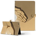 デザイン タブレットケース 手帳型 タブレット カバー レザー フリップ ダイアリー 二つ折り 革 023417 月　手　イラスト