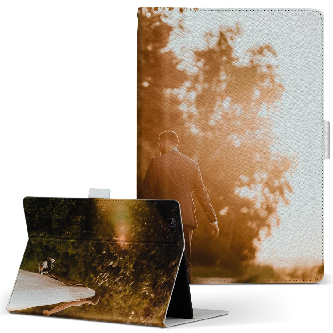 KYT32 Qua tab QZ8 用 タブレット ケース quatabqz8 Mサイズ 手帳型 タブレットケース カバー レザー フリップ ダイアリー 二つ折り 革 023534 ウエディング　カップル　写真(2.0)