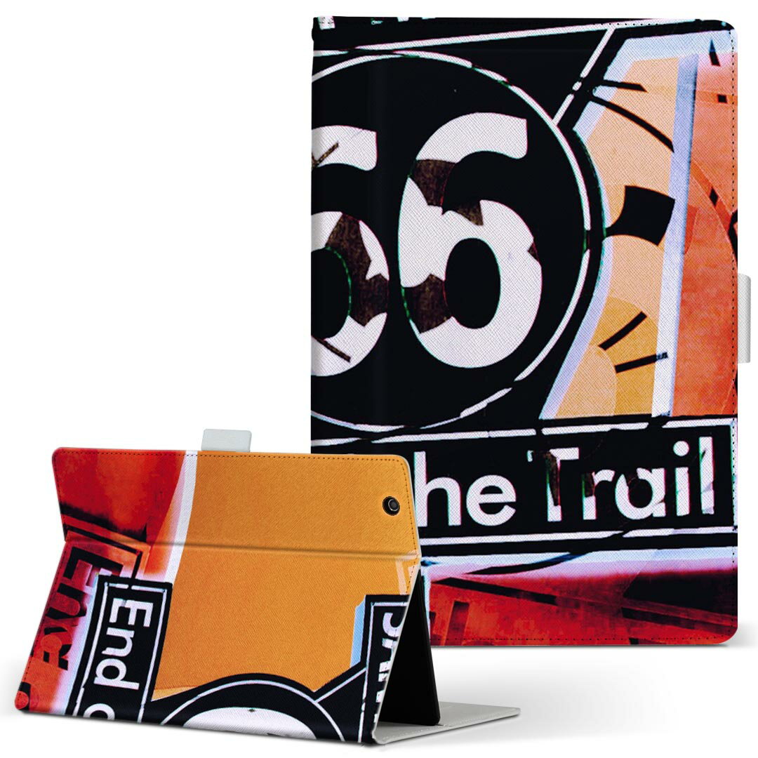 Fire HD 10 専用 タブレット ケース FireHD10 (第7世代・2017年リリース) Lサイズ 手帳型 タブレットケース カバー レザー フリップ ダイアリー 二つ折り 革 026087 街 看板 サンタモニカ