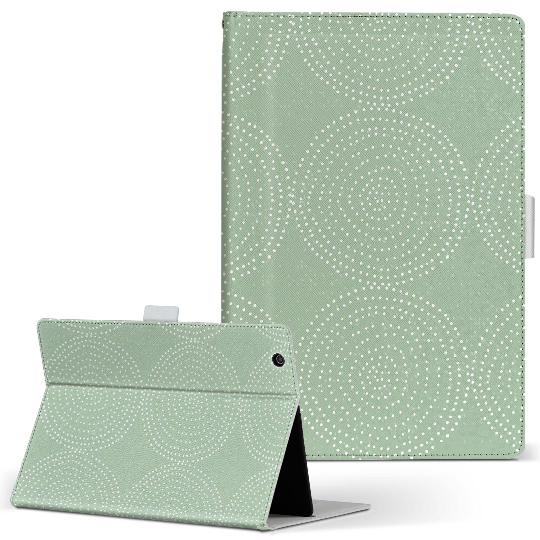 商品特徴・高品質な人工革に継ぎ目のないシームレスな全面デザイン。・業務用の特殊印刷機を使用した高精細プリント。さらにUV加工を施しダメージに強い仕上がり。・動画などの視聴に便利なスタンド機能。・内側に便利なカードスロット＆ロングポケット。・マグネットフリップ機能で開け閉めカンタン。・内側の粘着部に直接端末を貼り付けるだけの簡単装着。繰り返しの付け外しもOK。注意事項商品画像はサンプルイメージですので、お使いのモニターやスマホの液晶によっては多少色味に違いを感じる場合があります。またこちらは白い無地の人工革にデザインをプリントした商品です。商品によっては凹凸や光沢、デコなどの加工があるように見えたり、布地や金属を素材にしたように見える商品もありますが、これらはデザインの図版によるものです。イメージと違った、モニターと色味が異なるなどの理由による交換や返金はご対応できかねます。当店では複数サイズ用意している素材カバーからご注文の機種に一番近いサイズでご用意していますが、お使いのタブレットによっては端末とカバーの間に多少の余白が生じます。ご注文の前に、商品ページに掲載のカバーサイズとお手持ちの端末のサイズを比較・確認してください。こちらはレザーカバー内面の接着部にタブレット端末を直接貼り付けてお使い頂く商品です。レザーカバーのみの販売で、タブレット端末やハードケースは付属しません。ケースを装着したままのスタンド（クレードル）充電やワイヤレス充電（置くだけ充電）は対応していません。商品完成後すぐに発送していますため、印刷・UV加工独特の匂いが残る場合があります。お使い頂くうちに匂いは消えますが、気になる場合は風通しの良い場所に数日置いてください。ご注文後に1点1点制作する受注生産品のため、不良品以外のご返品や交換は固くお断り致します。サイズの選択間違いも保証対象外となりますため、ご注文の際は必ずお使いの端末とご注文のサイズをご確認下さい。発送について迅速な発送のためご入金確認のメールは控えております。発送予定日が分かり次第ご連絡を差し上げますので、こちらを入金確認に替えさせて頂きます。基本的には決済確認後、3〜10営業日前後での発送となります。繁忙期や休業日明けの場合はさらに時間がかかる場合があります。メール便の場合、到着までに2〜4日ほどかかる場合が多く、紛失などの保障もご対応できかねますのでご了承の上お選び下さい。