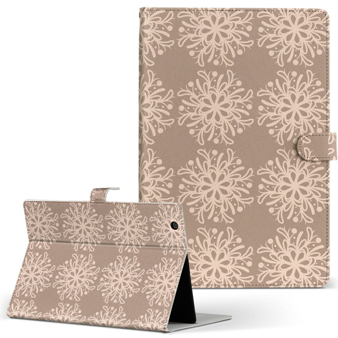 LAVIE Tab T10d 用 タブレット ケース docomo ドコモ Lサイズ 手帳型 タブレットケース カバー レザー フリップ ダイアリー 二つ折り 革 014406 模様 おしゃれ