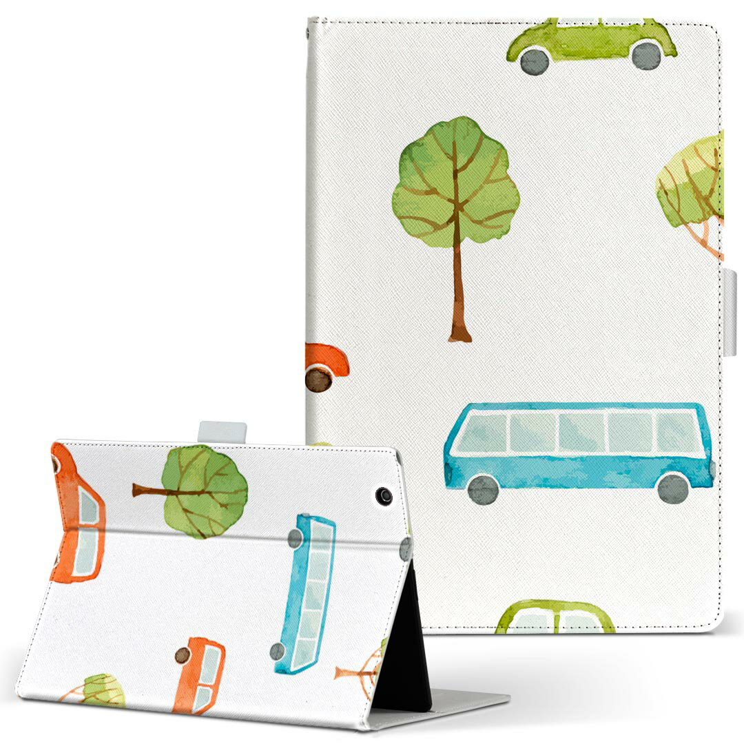 T2 7.0 SIM Huawei 用 タブレット ケース MediaPad T2 7.0 メディアパッド Pro Sサイズ 手帳型 タブレットケース カバー レザー フリップ ダイアリー 二つ折り 革 015356 車 景色 植物 絵