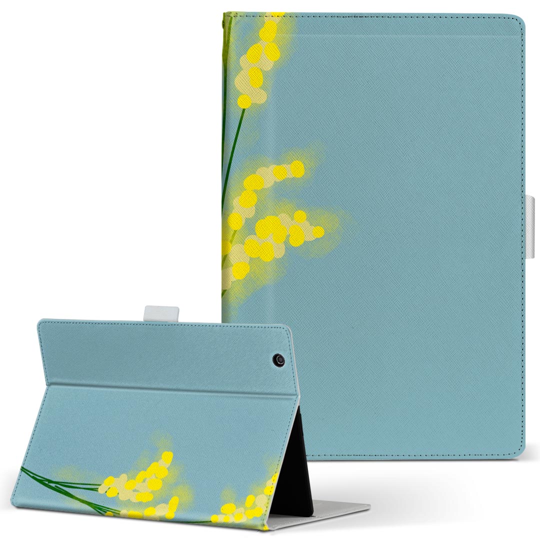 Huawei d-01J dtab Compact 用 タブレット ケース d01jdtabct Mサイズ 手帳型 タブレットケース カバー レザー フリップ ダイアリー 二つ折り 革 016280 植物　草