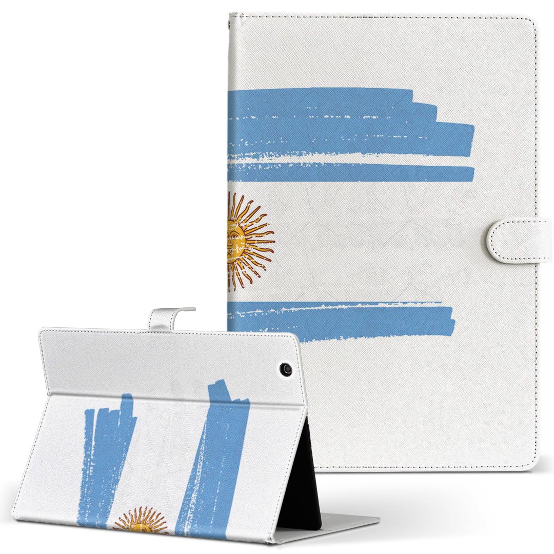 LAVIE Tab T10d 用 タブレット ケース docomo ドコモ Lサイズ 手帳型 タブレットケース カバー レザー フリップ ダイアリー 二つ折り 革 018385 argentina アルゼンチン