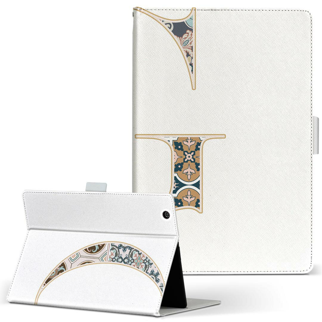 Fire HD 10 専用 タブレット ケース FireHD10 (第7世代・2017年リリース) Lサイズ 手帳型 タブレットケース カバー レザー フリップ ダイアリー 二つ折り 革 019250 文字 g アルファベット