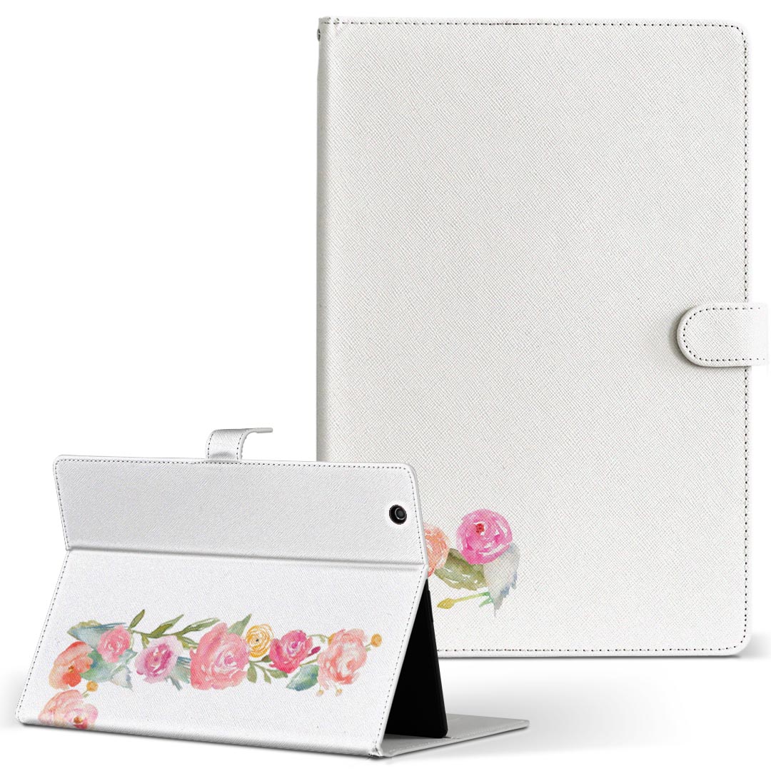 LAVIE Tab T10d 用 タブレット ケース docomo ドコモ Lサイズ 手帳型 タブレットケース カバー レザー フリップ ダイアリー 二つ折り 革 019493 文字 l アルファベット