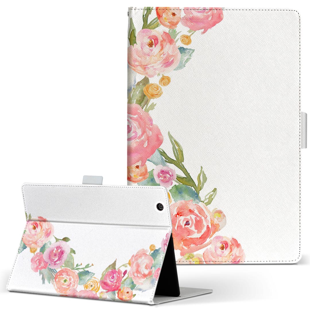 LAVIE Tab T10d 用 タブレット ケース docomo ドコモ Lサイズ 手帳型 タブレットケース カバー レザー フリップ ダイアリー 二つ折り 革 019517 文字 x アルファベット