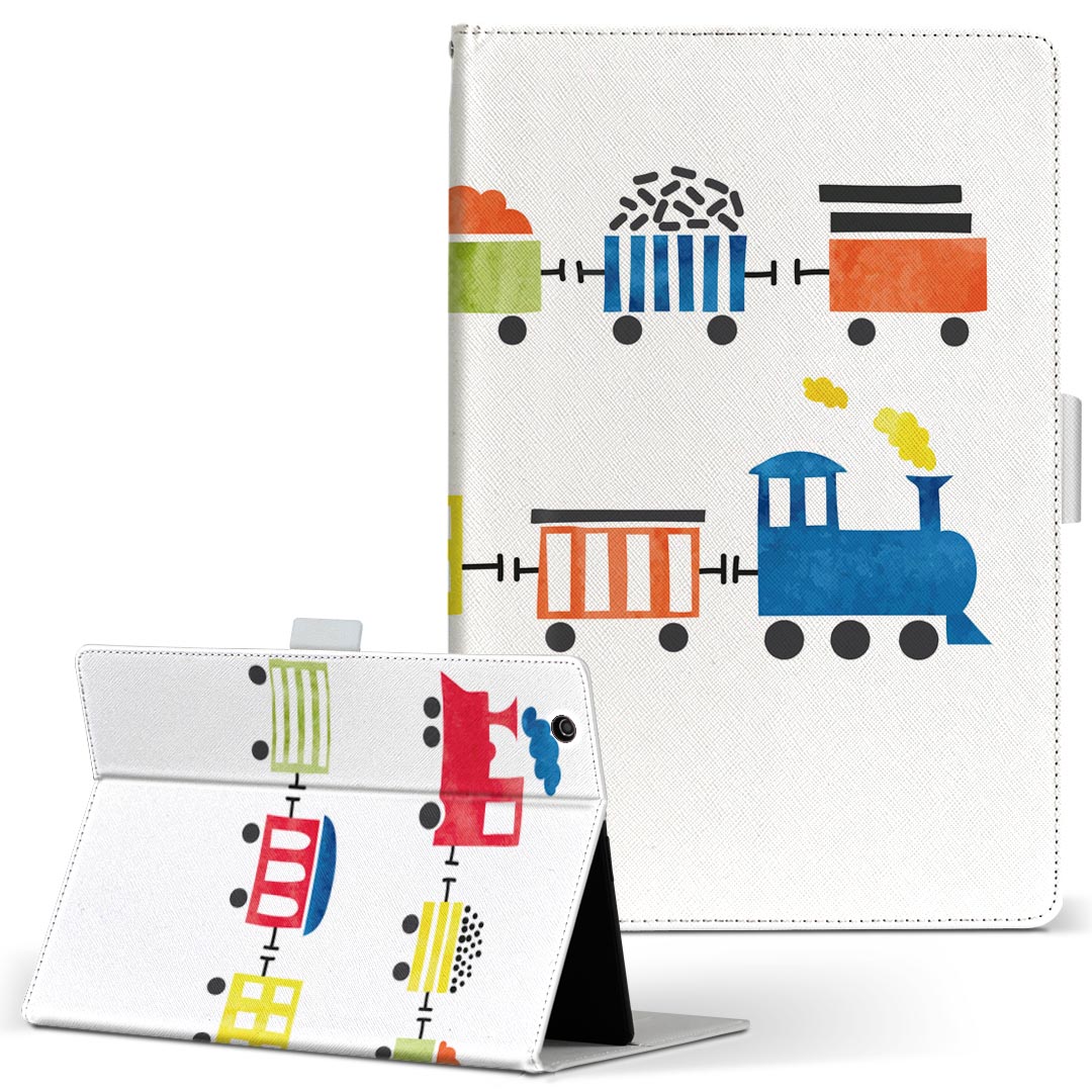 商品特徴・高品質な人工革に継ぎ目のないシームレスな全面デザイン。・業務用の特殊印刷機を使用した高精細プリント。さらにUV加工を施しダメージに強い仕上がり。・動画などの視聴に便利なスタンド機能。・内側に便利なカードスロット＆ロングポケット。・マグネットフリップ機能で開け閉めカンタン。・内側の粘着部に直接端末を貼り付けるだけの簡単装着。繰り返しの付け外しもOK。注意事項商品画像はサンプルイメージですので、お使いのモニターやスマホの液晶によっては多少色味に違いを感じる場合があります。またこちらは白い無地の人工革にデザインをプリントした商品です。商品によっては凹凸や光沢、デコなどの加工があるように見えたり、布地や金属を素材にしたように見える商品もありますが、これらはデザインの図版によるものです。イメージと違った、モニターと色味が異なるなどの理由による交換や返金はご対応できかねます。当店では複数サイズ用意している素材カバーからご注文の機種に一番近いサイズでご用意していますが、お使いのタブレットによっては端末とカバーの間に多少の余白が生じます。ご注文の前に、商品ページに掲載のカバーサイズとお手持ちの端末のサイズを比較・確認してください。こちらはレザーカバー内面の接着部にタブレット端末を直接貼り付けてお使い頂く商品です。レザーカバーのみの販売で、タブレット端末やハードケースは付属しません。ケースを装着したままのスタンド（クレードル）充電やワイヤレス充電（置くだけ充電）は対応していません。商品完成後すぐに発送していますため、印刷・UV加工独特の匂いが残る場合があります。お使い頂くうちに匂いは消えますが、気になる場合は風通しの良い場所に数日置いてください。ご注文後に1点1点制作する受注生産品のため、不良品以外のご返品や交換は固くお断り致します。サイズの選択間違いも保証対象外となりますため、ご注文の際は必ずお使いの端末とご注文のサイズをご確認下さい。発送について迅速な発送のためご入金確認のメールは控えております。発送予定日が分かり次第ご連絡を差し上げますので、こちらを入金確認に替えさせて頂きます。基本的には決済確認後、3〜10営業日前後での発送となります。繁忙期や休業日明けの場合はさらに時間がかかる場合があります。メール便の場合、到着までに2〜4日ほどかかる場合が多く、紛失などの保障もご対応できかねますのでご了承の上お選び下さい。