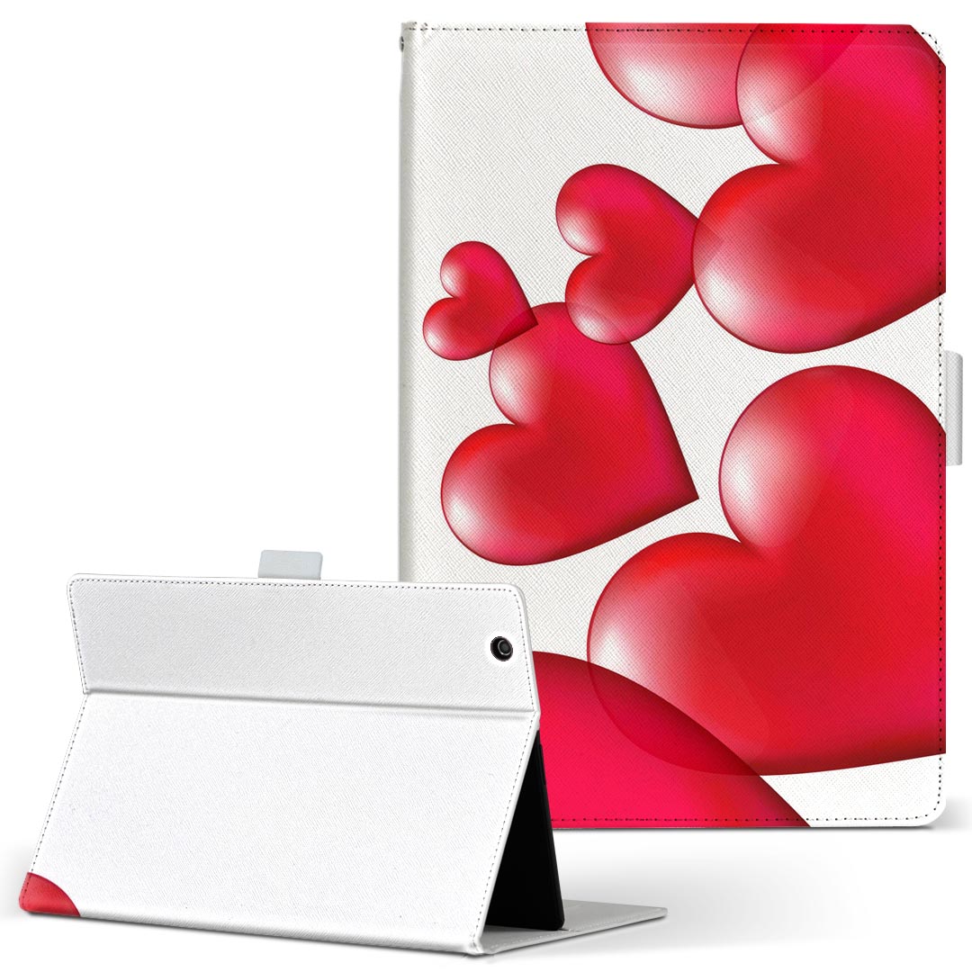 iPad Air 2 iPadAir 2 Apple アップル iPad アイパッド ipadair2 Lサイズ 手帳型 タブレットケース カバー 全機種対応有り レザー フリップ ダイアリー 二つ折り 革 000973 ハート