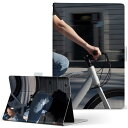 Lenovo Tab B10 HD (2nd Gen) 用 タブレットケース Lサイズ 手帳型 タブレットケース カバー 全機種対応有り レザー フリップ ダイアリー 二つ折り 革 023760 自転車　女性　人物