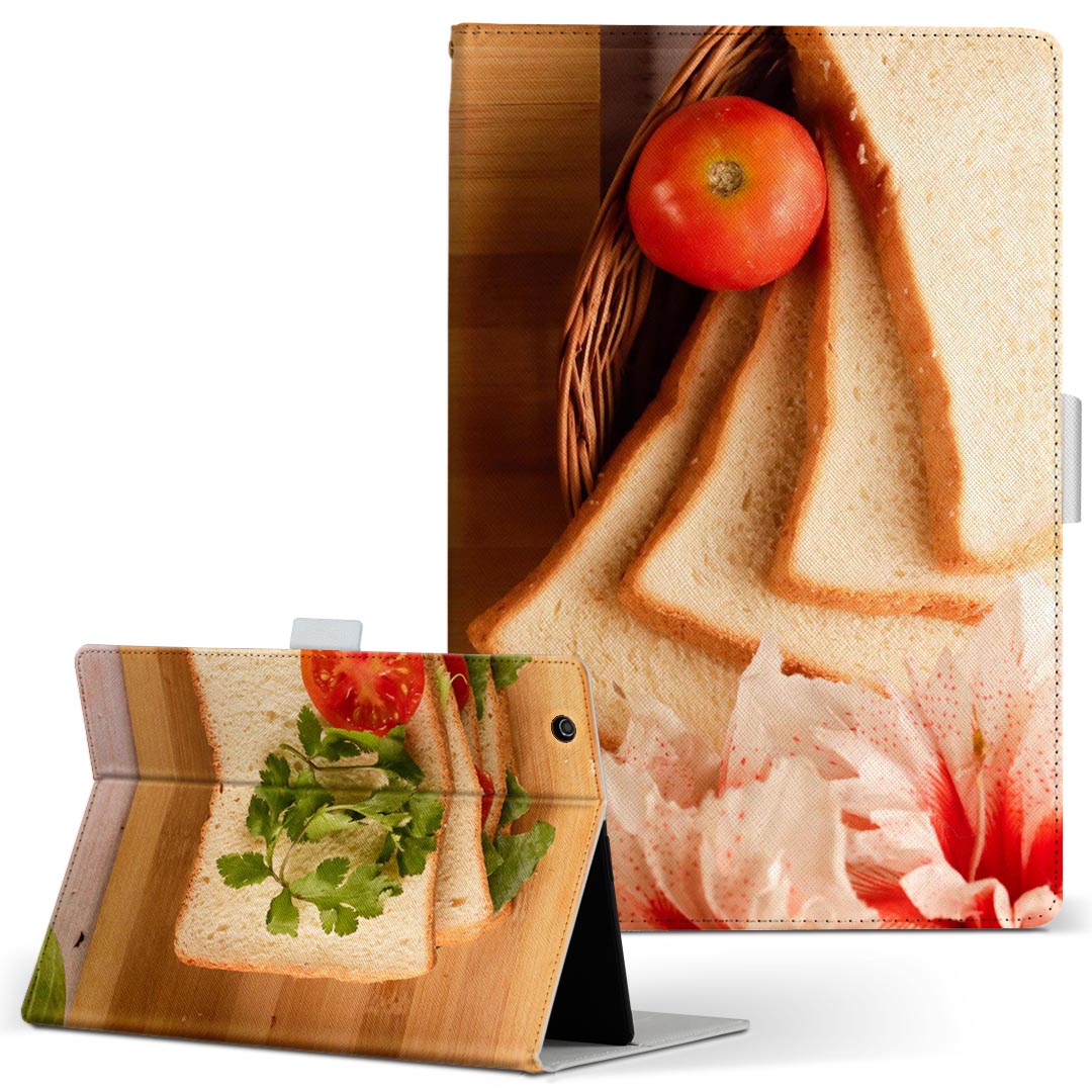 OPPO Pad Air 用 タブレットケース Lサイズ 手帳型 タブレットケース カバー 全機種対応有り レザー フリップ ダイアリー 二つ折り 革 023889 食べ物　フード　花(2.0)
