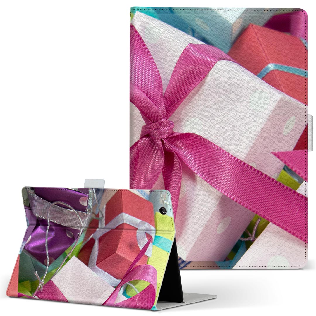 dtab Compact d-02H 用 タブレット ケース Huawei ファーウェイ ディータブコンパクト d02h Mサイズ 手帳型 タブレットケース カバー レザー フリップ ダイアリー 二つ折り 革 025976 プレゼント　リボン　箱