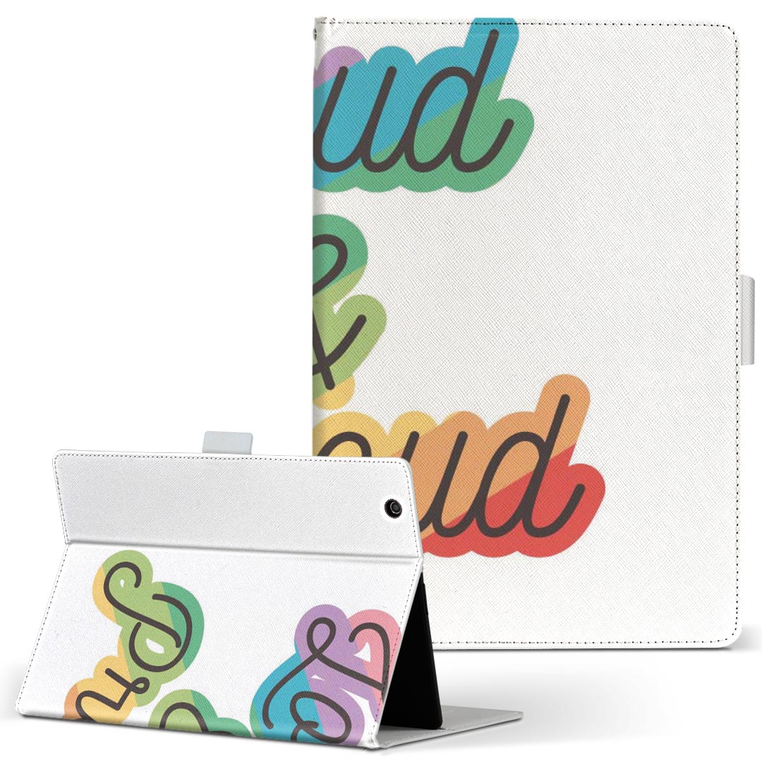 aiwa tab AB8 用 タブレット ケース JA3-TBA0801 / TBA0802 8インチ Mサイズ 手帳型 タブレットケース カバー レザー フリップ ダイアリー 二つ折り 革 031887 誇り 文字 カラフル