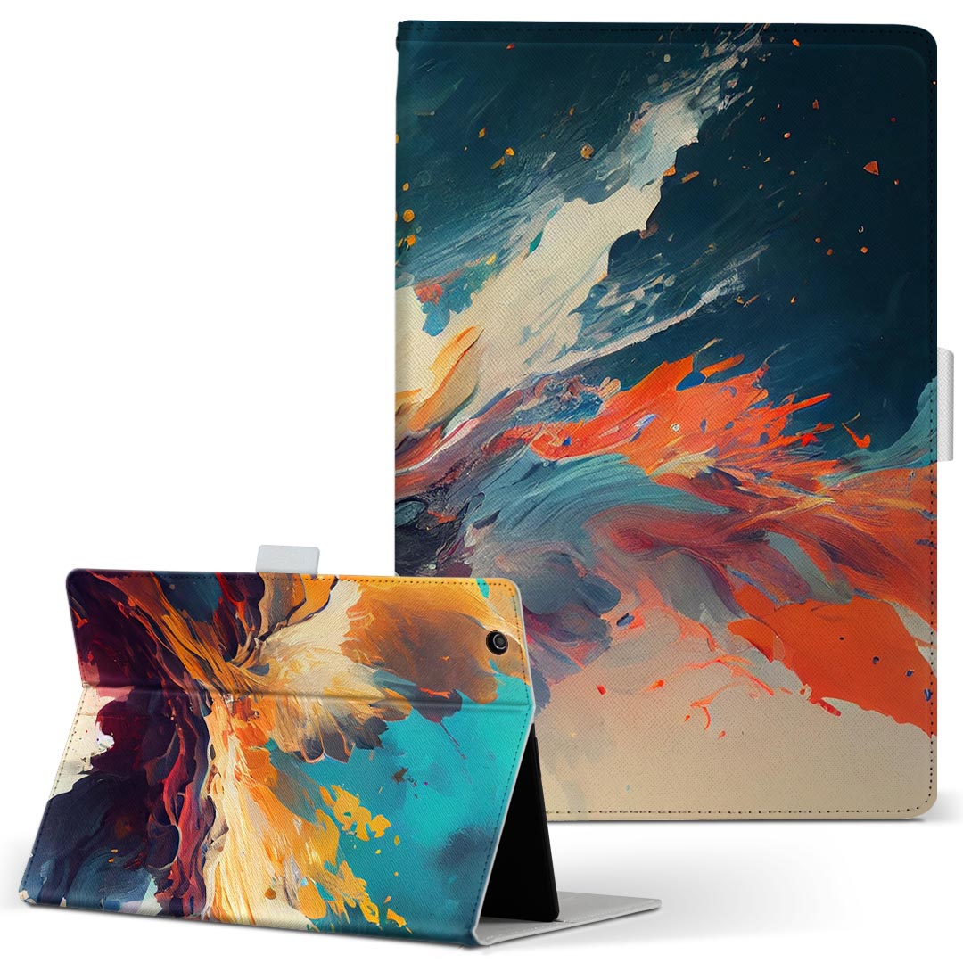 Mobile Phone - iPad mini 2 用 タブレット ケース Apple アップル iPad アイパッド ipadmini2 Mサイズ 手帳型 タブレットケース カバー レザー フリップ ダイアリー 二つ折り 革 033853 抽象画