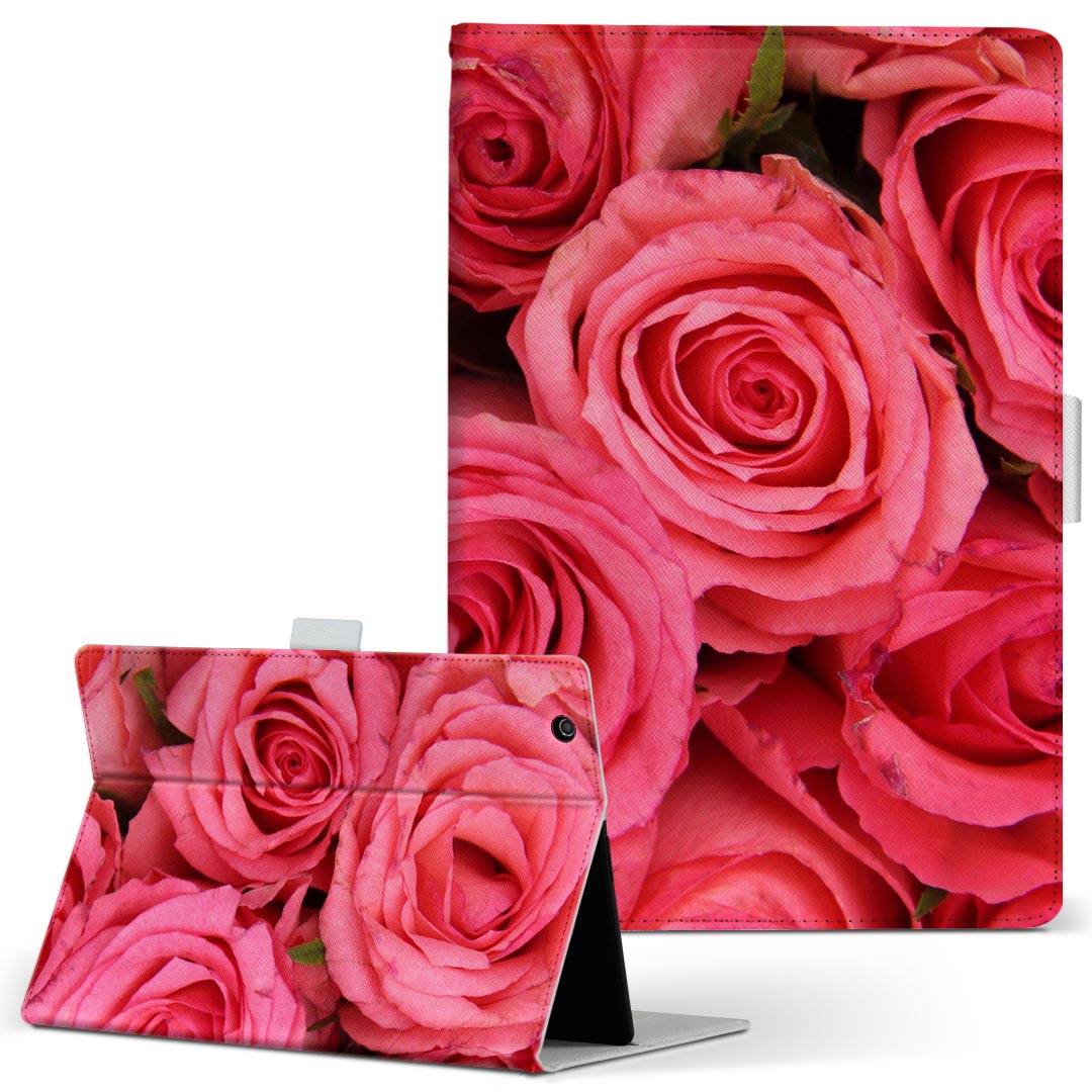 iPad mini Retina Apple アップル iPad アイパッド ipadminiretina Mサイズ 手帳型 タブレットケース カバー 全機種対応有り レザー フリップ ダイアリー 二つ折り 革 005315 花　薔薇　ピンク