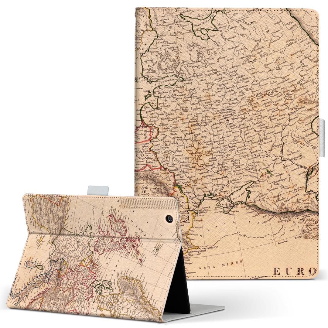 Fire HDX 8.9 Amazon アマゾン Kindle Fire キンドルファイア firehdx89 Lサイズ 手帳型 タブレットケース カバー 全機種対応有り レザー フリップ ダイアリー 二つ折り 革 006093 地図 英語 世界