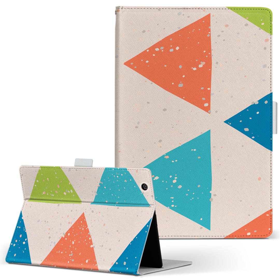 商品特徴・高品質な人工革に継ぎ目のないシームレスな全面デザイン。・業務用の特殊印刷機を使用した高精細プリント。さらにUV加工を施しダメージに強い仕上がり。・動画などの視聴に便利なスタンド機能。・内側に便利なカードスロット＆ロングポケット。・マグネットフリップ機能で開け閉めカンタン。・内側の粘着部に直接端末を貼り付けるだけの簡単装着。繰り返しの付け外しもOK。注意事項商品画像はサンプルイメージですので、お使いのモニターやスマホの液晶によっては多少色味に違いを感じる場合があります。またこちらは白い無地の人工革にデザインをプリントした商品です。商品によっては凹凸や光沢、デコなどの加工があるように見えたり、布地や金属を素材にしたように見える商品もありますが、これらはデザインの図版によるものです。イメージと違った、モニターと色味が異なるなどの理由による交換や返金はご対応できかねます。当店では複数サイズ用意している素材カバーからご注文の機種に一番近いサイズでご用意していますが、お使いのタブレットによっては端末とカバーの間に多少の余白が生じます。ご注文の前に、商品ページに掲載のカバーサイズとお手持ちの端末のサイズを比較・確認してください。こちらはレザーカバー内面の接着部にタブレット端末を直接貼り付けてお使い頂く商品です。レザーカバーのみの販売で、タブレット端末やハードケースは付属しません。ケースを装着したままのスタンド（クレードル）充電やワイヤレス充電（置くだけ充電）は対応していません。商品完成後すぐに発送していますため、印刷・UV加工独特の匂いが残る場合があります。お使い頂くうちに匂いは消えますが、気になる場合は風通しの良い場所に数日置いてください。ご注文後に1点1点制作する受注生産品のため、不良品以外のご返品や交換は固くお断り致します。サイズの選択間違いも保証対象外となりますため、ご注文の際は必ずお使いの端末とご注文のサイズをご確認下さい。発送について迅速な発送のためご入金確認のメールは控えております。発送予定日が分かり次第ご連絡を差し上げますので、こちらを入金確認に替えさせて頂きます。基本的には決済確認後、3〜10営業日前後での発送となります。繁忙期や休業日明けの場合はさらに時間がかかる場合があります。メール便の場合、到着までに2〜4日ほどかかる場合が多く、紛失などの保障もご対応できかねますのでご了承の上お選び下さい。